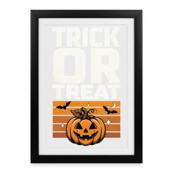 Trick or Treat – Pumpkin Halloween - Framed poster (27 × 37 cm) - black - Front