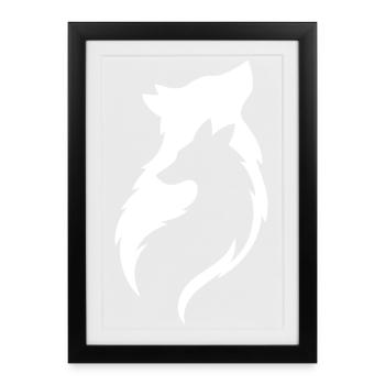 Wolf in Wolf Mystical Wilderness Art - Framed poster (27 × 37 cm) - black - Front
