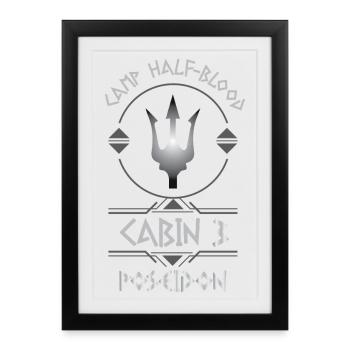Cabin #3 in Camp Half Blood, Child of Poseidon - Framed poster (27 × 37 cm) - black - Front