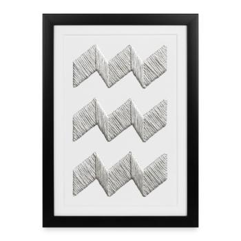 Eindhoven Vibes origami embroidered look (printed) - Framed poster (27 × 37 cm) - black - Front