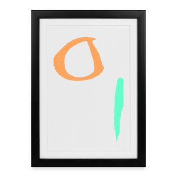 Abstraction minimale - Affiche encadrée (27 × 37 cm) - noir - Devant