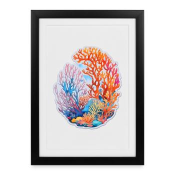 Corail - Affiche encadrée (27 × 37 cm) - noir - Devant