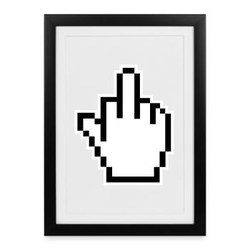 Middle Finger Cursor Middlefinger - Framed poster (27 × 37 cm) - black - Front