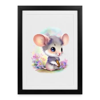 Cute Mouse - Framed poster (27 × 37 cm) - black - Front