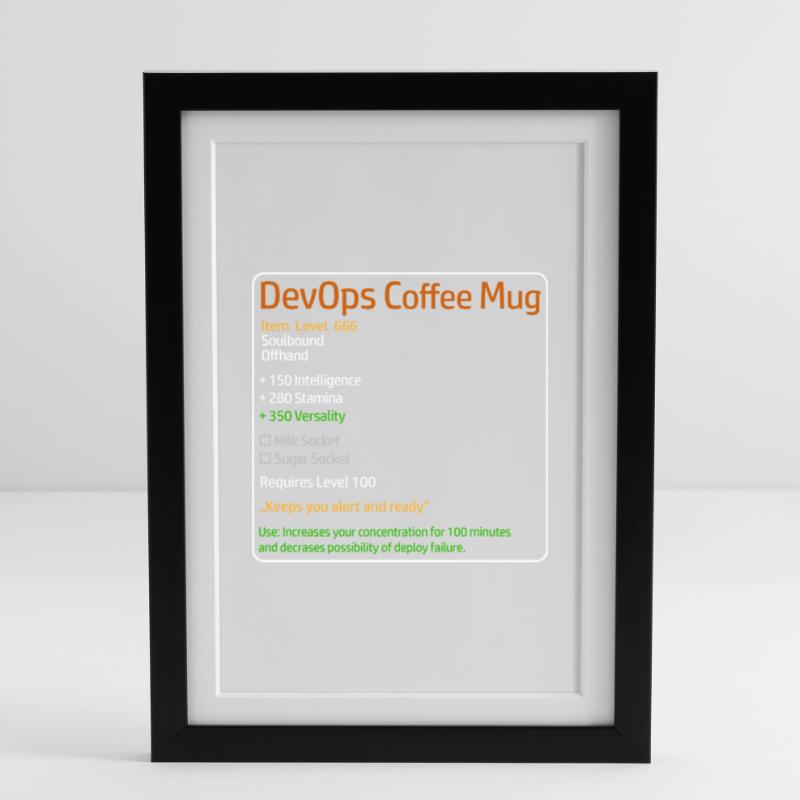 DevOps Coffee Mug System Admin Theme Framed poster (27 × 37 cm)
