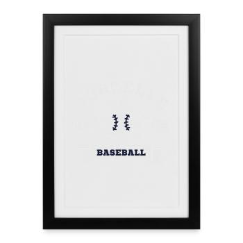 Emblème de baseball Borcelle 2026 - Affiche encadrée (27 × 37 cm) - noir - Devant