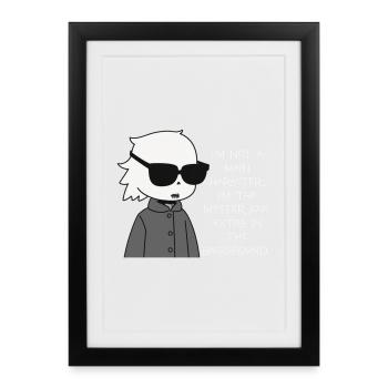 Extra Mysterious in the Background - Framed poster (27 × 37 cm) - black - Front