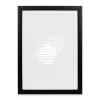 cercles à partir de pixels et de lignes - Affiche encadrée (27 × 37 cm) - noir - Devant
