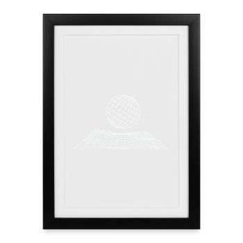 Futuristic Grid Globe Design - Framed poster (27 × 37 cm) - black - Front
