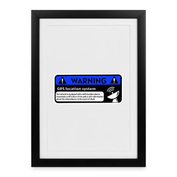 GPS Alert Sticker - Framed poster (27 × 37 cm) - black - Front