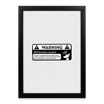 GPS Alert Sticker - Framed poster (27 × 37 cm) - black - Front