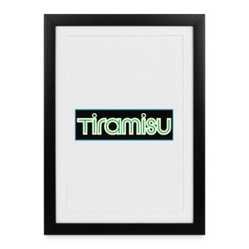 Triamisu Neon Rétro - Affiche encadrée (27 × 37 cm) - noir - Devant