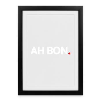 AH WELL | Minimalist humor expression - Framed poster (27 × 37 cm) - black - Front