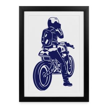motorcycle - Framed poster (27 × 37 cm) - black - Front