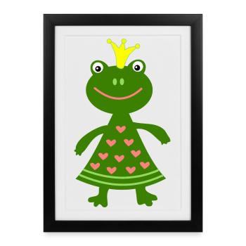 Frog Queen - Framed poster (27 × 37 cm) - black - Front