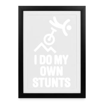 Off-road unicycle mountain unicycle MUni Mountain unicycle - Framed poster (27 × 37 cm) - black - Front
