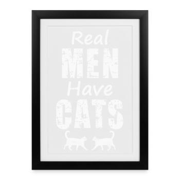 Chats Chats - Affiche encadrée (27 × 37 cm) - noir - Devant