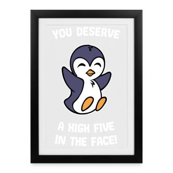Penguin Animal Humorous Statement Cute Bird - Framed poster (27 × 37 cm) - black - Front