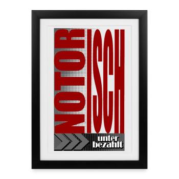Emploi salarié notoirement sous-payé - Affiche encadrée (27 × 37 cm) - noir - Devant