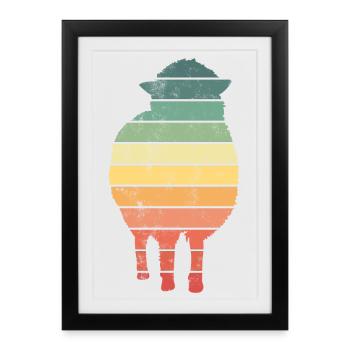 Moutons Moutons - Affiche encadrée (27 × 37 cm) - noir - Devant