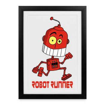 Robot coureur - Affiche encadrée (27 × 37 cm) - noir - Devant