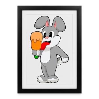 Popsicle de lapin - Affiche encadrée (27 × 37 cm) - noir - Devant