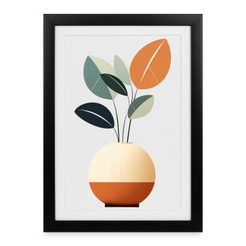 Minimalist Flowers - Framed poster (27 × 37 cm) - black - Front