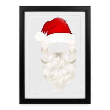 Santa Claus Santa Claus Beard and Hat - Framed poster (27 × 37 cm) - black - Front