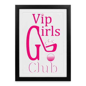 Golf féminin - Affiche encadrée (27 × 37 cm) - noir - Devant