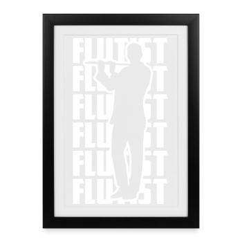 Funny Flutist - Framed poster (27 × 37 cm) - black - Front