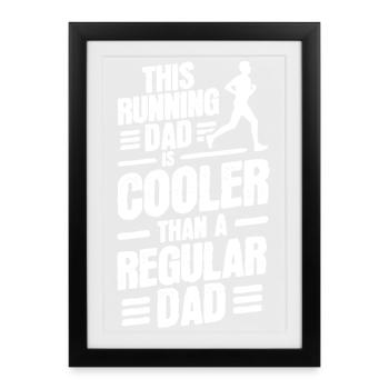 Papa qui court - Affiche encadrée (27 × 37 cm) - noir - Devant