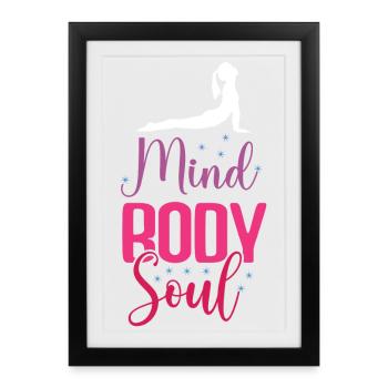 Yoga - Mind Body Soul - Framed poster (27 × 37 cm) - black - Front