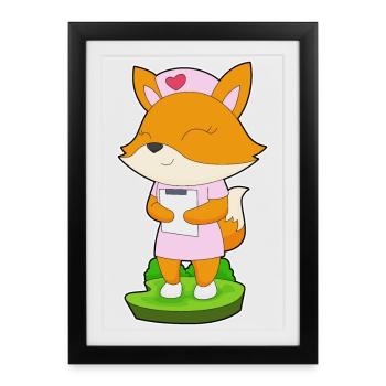 Fox Nurse - Framed poster (27 × 37 cm) - black - Front