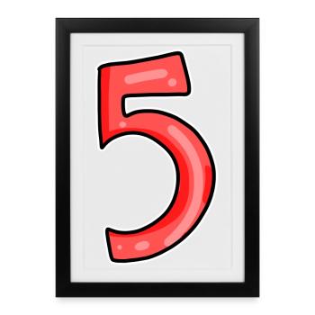 5 red - Framed poster (27 × 37 cm) - black - Front