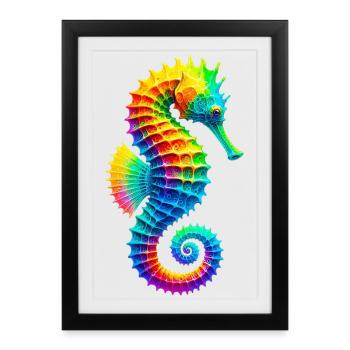 Hippocampe - Affiche encadrée (27 × 37 cm) - noir - Devant