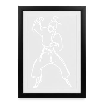 Female Karateka - Framed poster (27 × 37 cm) - black - Front