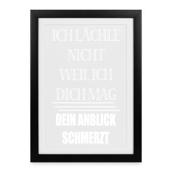 Je ne souris pas parce que je t’aime bien - Affiche encadrée (27 × 37 cm) - noir - Devant