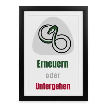 Renew or perish - Framed poster (27 × 37 cm) - black - Front