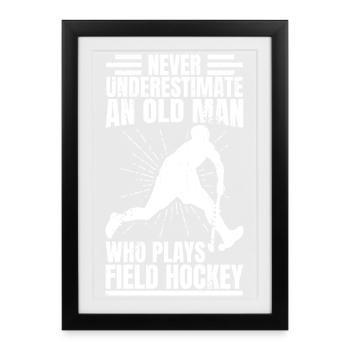 Field hockey grandpa - Framed poster (27 × 37 cm) - black - Front