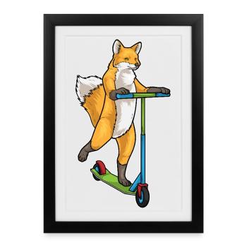 Fuchs Kick Scooter - Affiche encadrée (27 × 37 cm) - noir - Devant