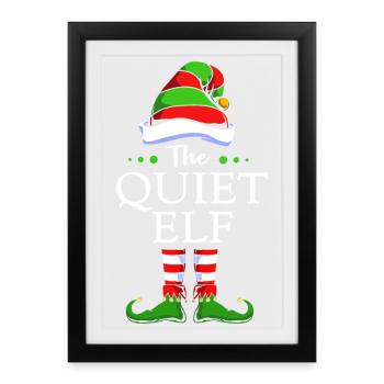 Elfe Elf Cadeau de Noël - Affiche encadrée (27 × 37 cm) - noir - Devant