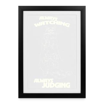 TOUJOURS À OBSERVER, TOUJOURS À JUGER - Affiche encadrée (27 × 37 cm) - noir - Devant