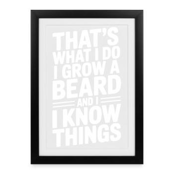 That’s What I Do I Grow a Beard and I Know Things - Framed poster (27 × 37 cm) - black - Front