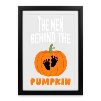 The Man Behind the Pumpkin Halloween Dad - Framed poster (27 × 37 cm) - black - Front