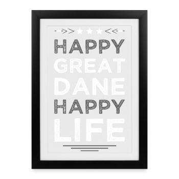Happy Great Danish life - Framed poster (27 × 37 cm) - black - Front