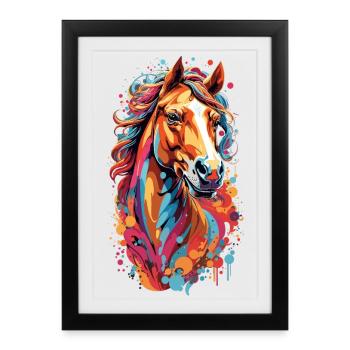 Storm of Colors Horse's Head - Framed poster (27 × 37 cm) - black - Front