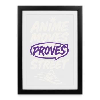 Anime Dance Streetwear Manga Hip Hop Otaku Crew - Framed poster (27 × 37 cm) - black - Front