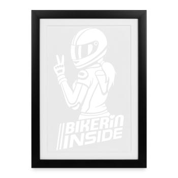 Biker inside (color changeable) - Framed poster (27 × 37 cm) - black - Front