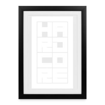 Logographe typographique hardcore audacieuse et blocée - Affiche encadrée (27 × 37 cm) - noir - Devant