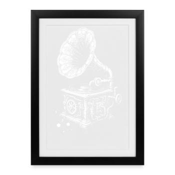 Vintage Gramophone Charm - Framed poster (27 × 37 cm) - black - Front